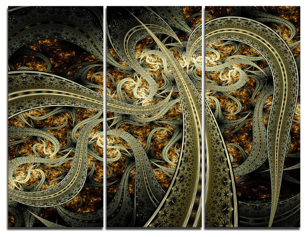 "Metallic Fabric Pattern" Digital Canvas Print, 3 Panels, 36"x28"