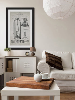 "Extinguisher 1880 Old Paper" Framed Painting Print