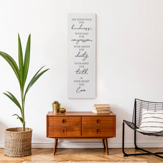 Use Your Voice For Kindness 12x36 Canvas Wall Art