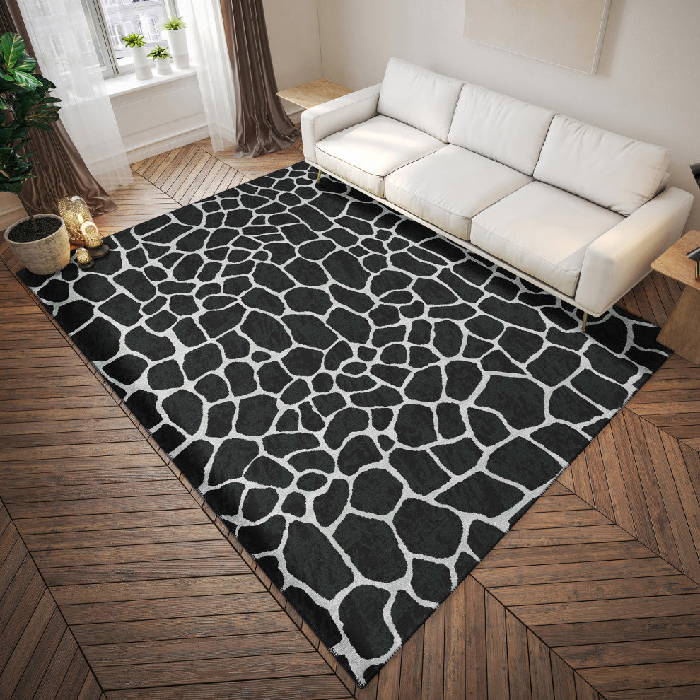 Indoor/Outdoor Mali ML4 Midnight Machine Washable 3' x 5' Rug