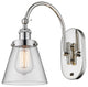 Cone Sconce, Polished Nickel, Clear, Clear