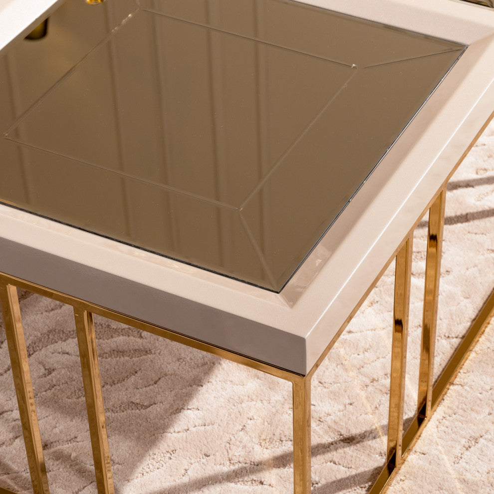 Carmela Cocktail Table Shimmering Ivory