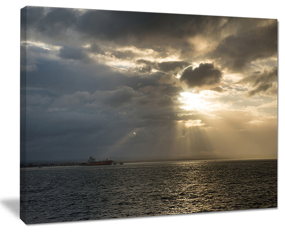 "Beautiful Cloudy Sunset at Australia Beach" Canvas Print40"x30"