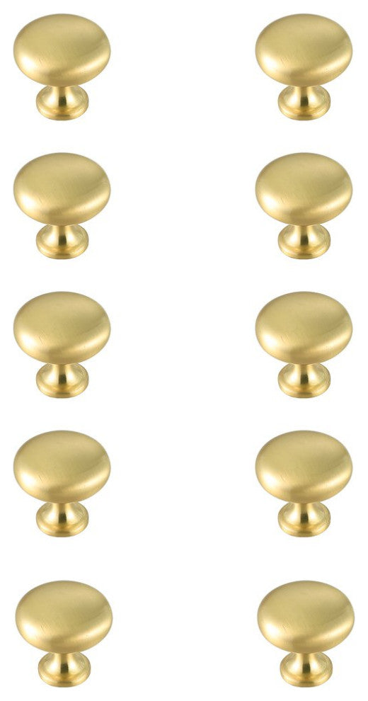 KB2002-GD-10PK Cadon 1.2" Mushroom Knob, Set of 10, Brushed Gold