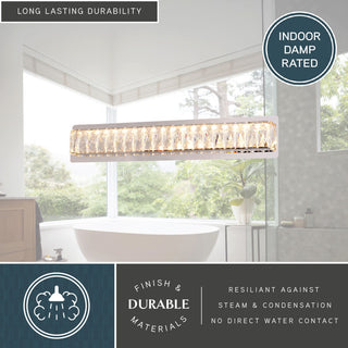 Melrose 26" Integrated LED Chrome Crystal Bath Bar Vanity Light
