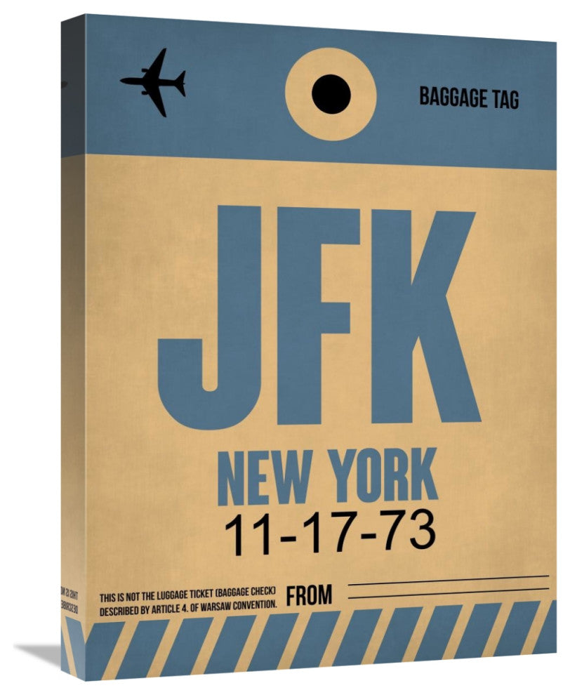"JFK New York Luggage Tag 2" Fine Art Print