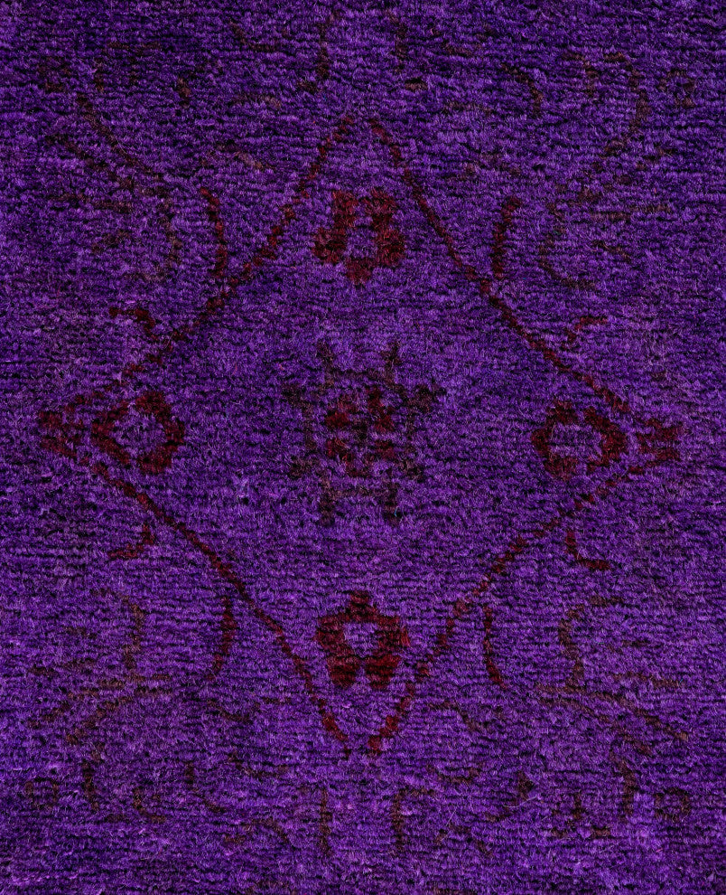Overdyed One-of-a-Kind Hand-Knotted Area Rug Purple, 2' 8" x 4' 4"