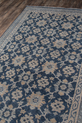 Momeni Banaras Hand Knotted Wool Rug, Blue, 8'6"x11'6"