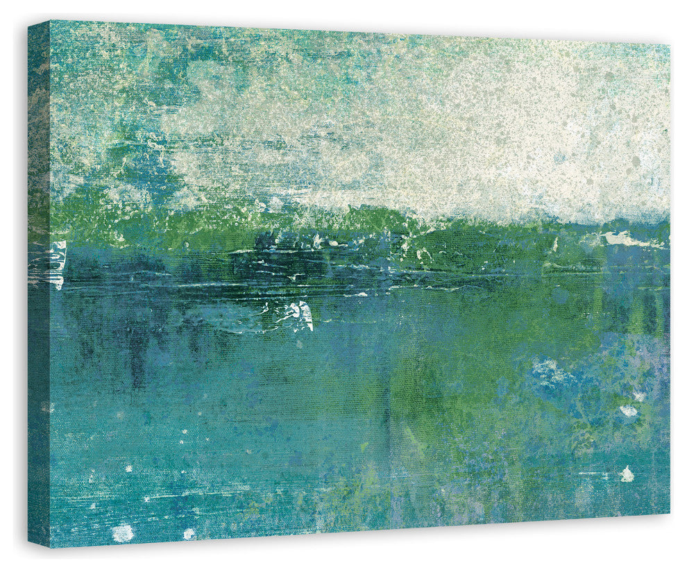 Blue Green Coastal Abstract 30x40 Canvas Wall Art