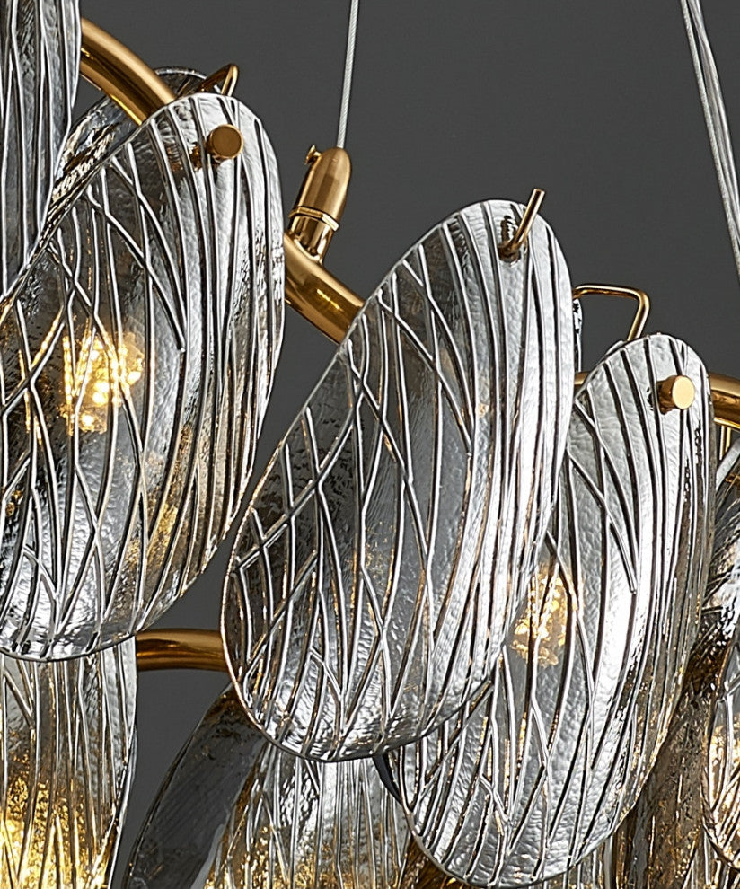 Zafferana Etnea | Round Smoke Gray Crystal Chandelier for Bedroom, Gray, 17"