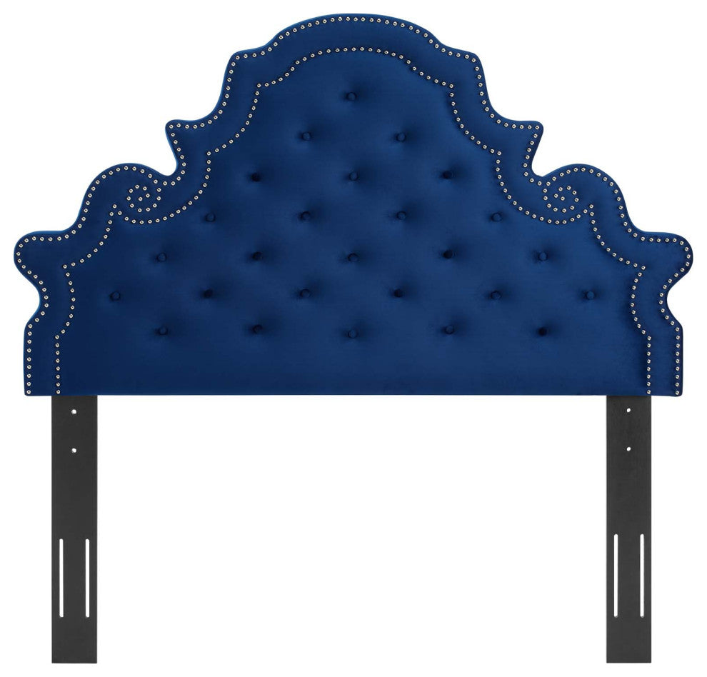 Diana Tufted Performance Velvet Twin Headboard Navy