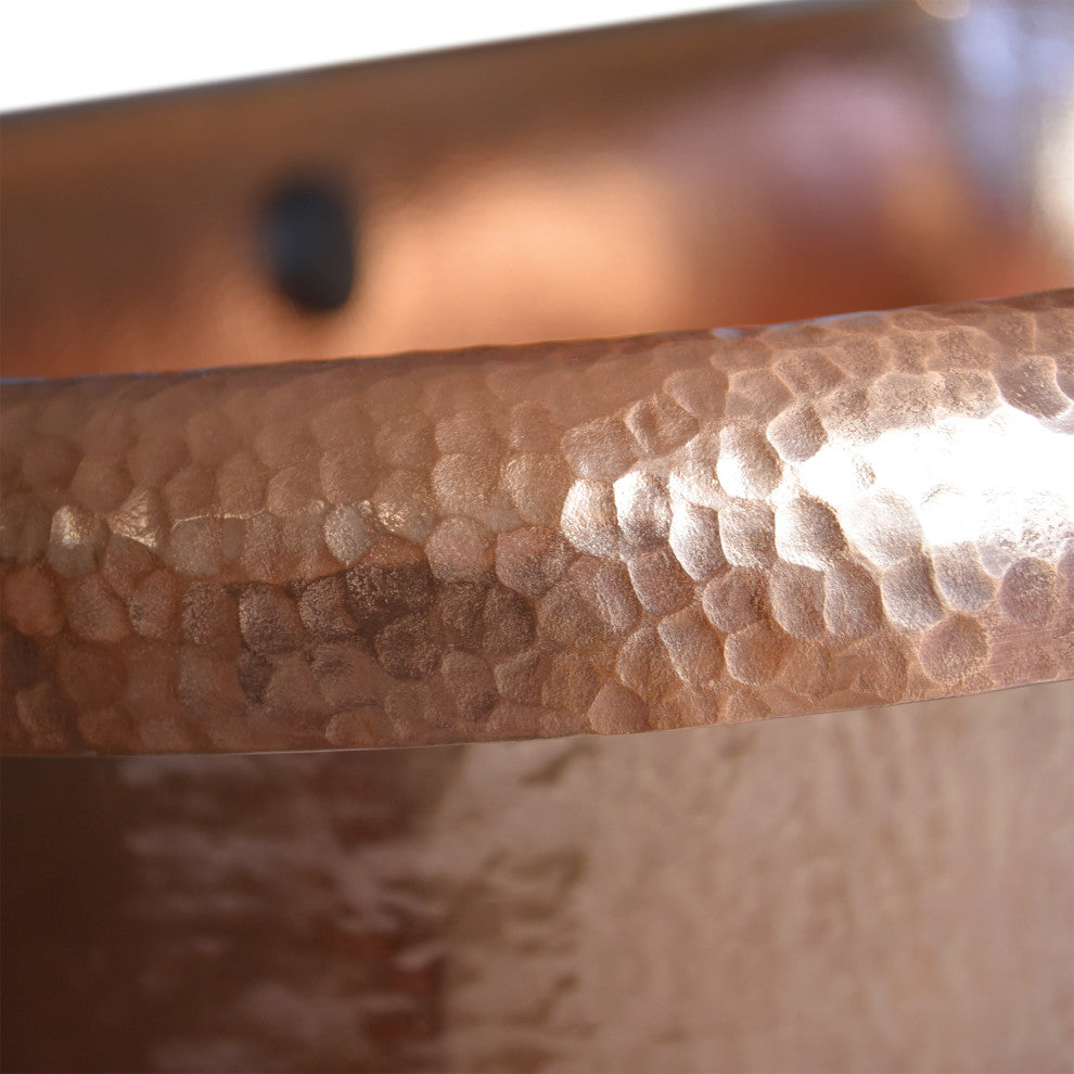 Santorini Freestanding Copper Bathtub, Polished Copper