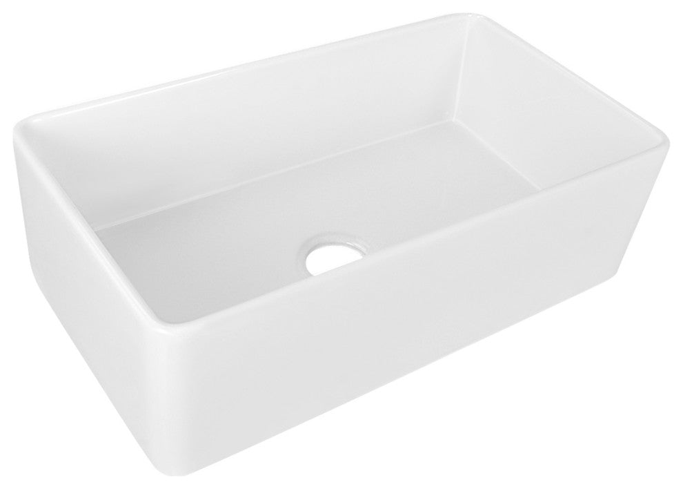 Grove 33"L x 18"W Farmhouse Sink Fireclay White Kitchen Sink