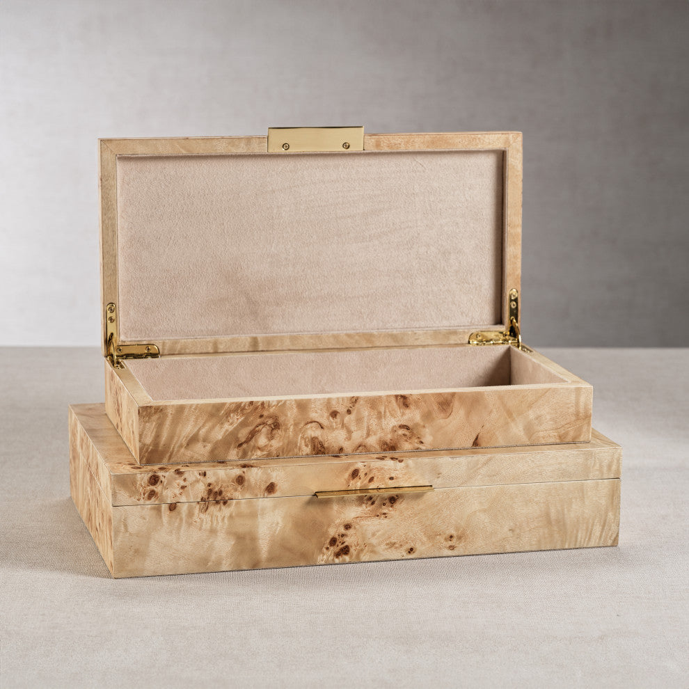 Bogor Burlwood Veneer Decorative Box, Large