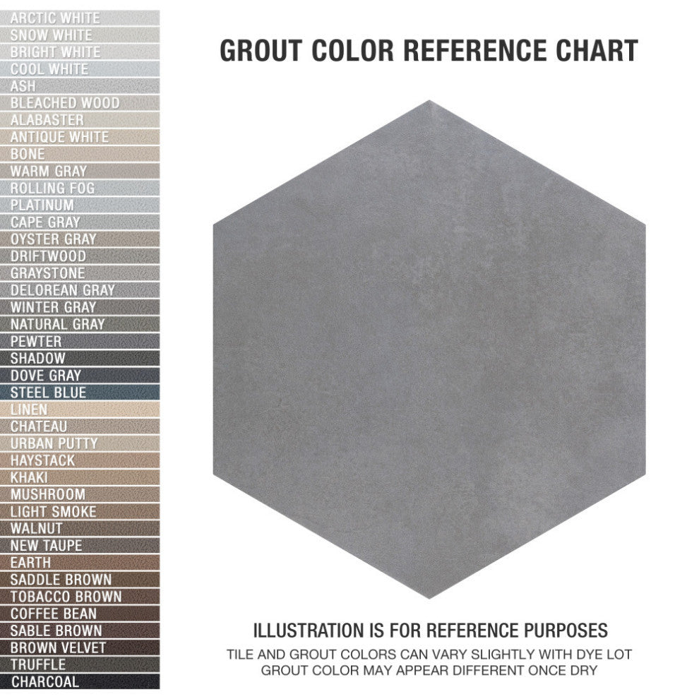 Industrial Hex Silver Porcelain Floor and Wall Tile Sample