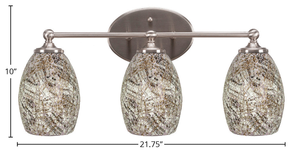 Capri 3-Light Bath Bar, Brushed Nickel/Natural Fusion