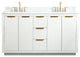 Elegant VF19460DWH-BS 60"Double Bathroom Vanity, White With Backsplash