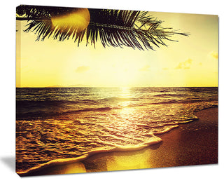 "Clear Yellow Tropical Coastline" Seashore Canvas Print, 40"x30"