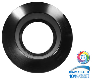 DCR56 LED Recessed Downlight Retrofit, Black, Smooth, 3000k (Soft White)
