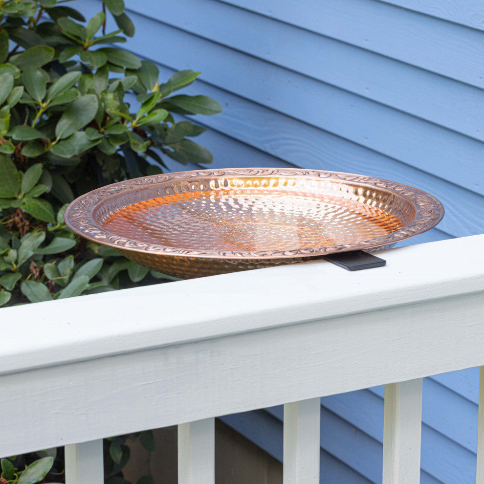 Pure Copper 18" Deck Mount Bird Bath By Good Directions