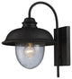 Streeside Cafe 1-Light Outdoor Sconce, Matte Black