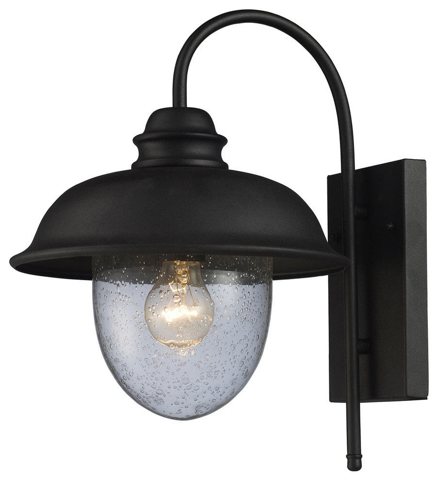 Streeside Cafe 1-Light Outdoor Sconce, Matte Black