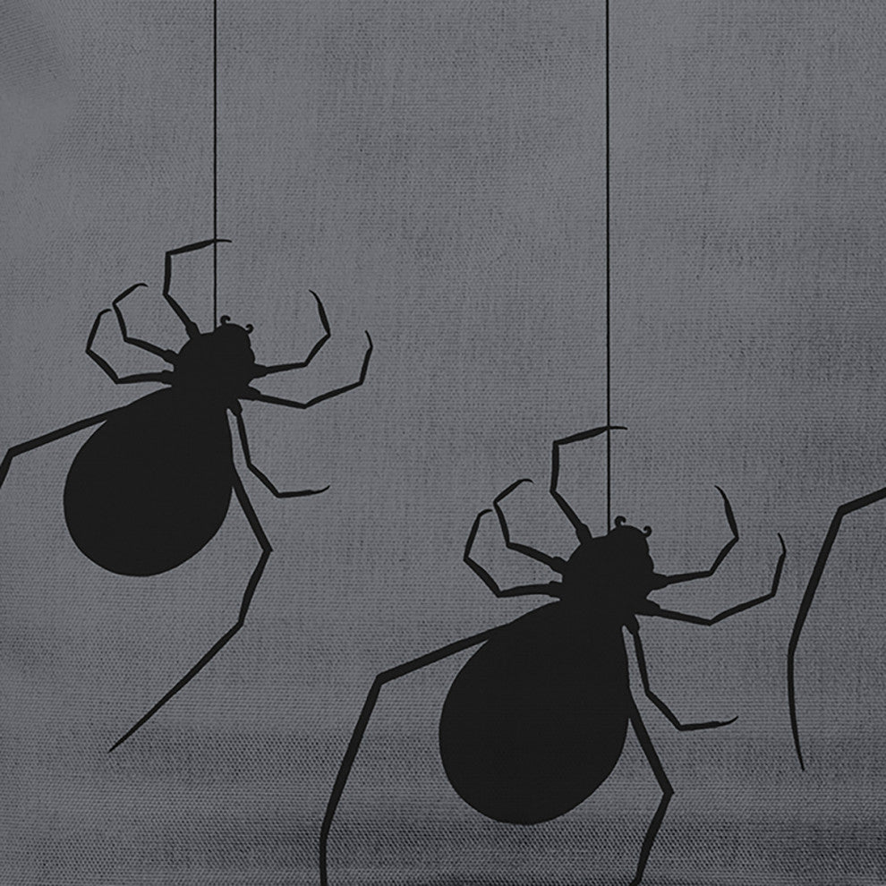 20" x 20" Hanging Spiders Indoor/Outdoor Polyester Throw Pillow, Steel Gray