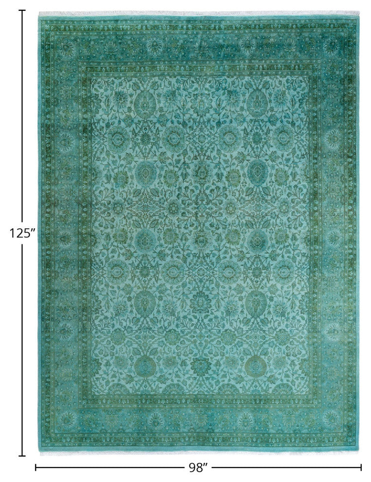 Fine Vibrance, One-of-a-Kind Hand-Knotted Area Rug Green, 8'2"x10'5"
