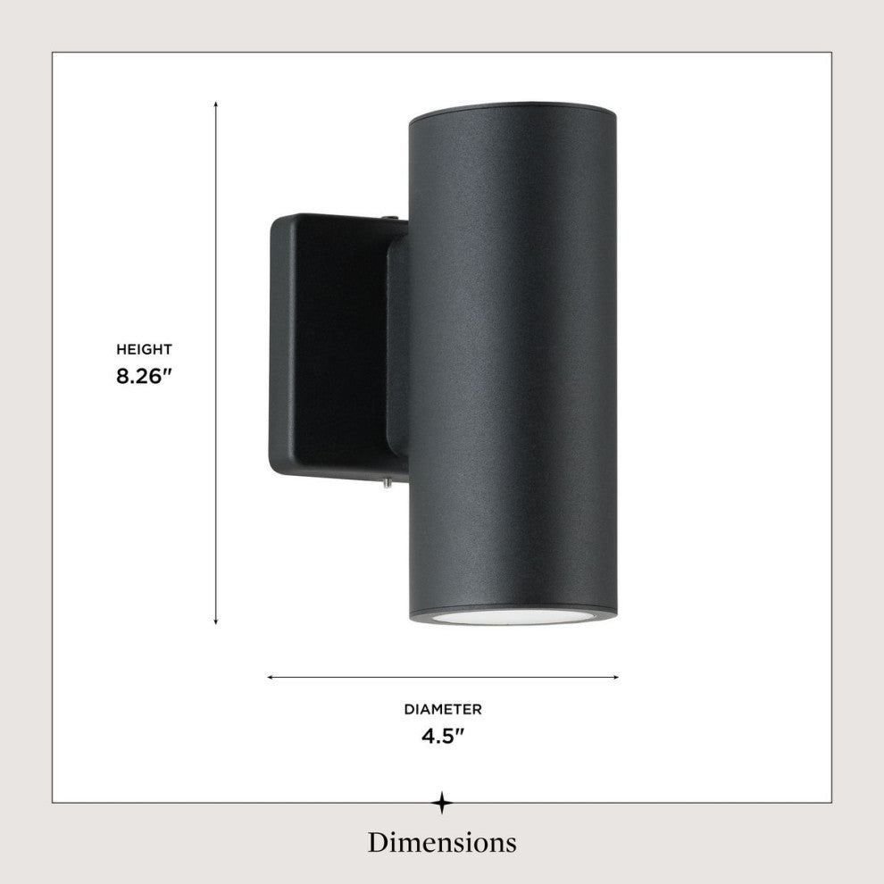 3" Outdoor Wall Mount Outdoor Cylinder Light, 2-Light