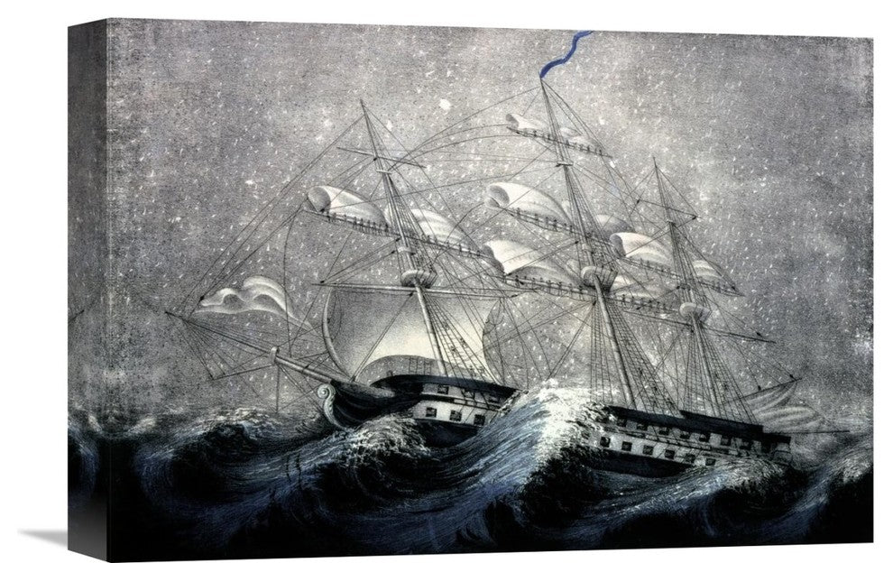 "A Squall off Cape Horn" Stretched Canvas Giclee, 16"x11"