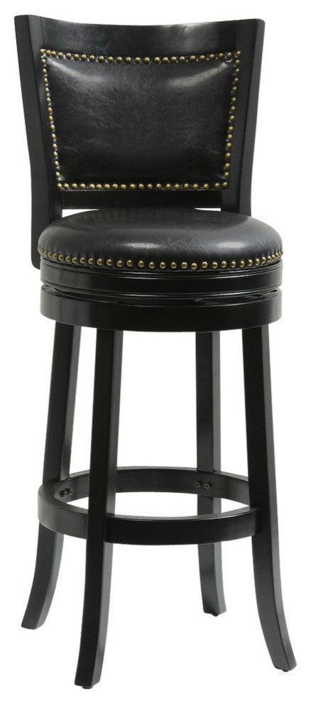 Bristol Swivel Stool, 29" Bar Height Stool, Black