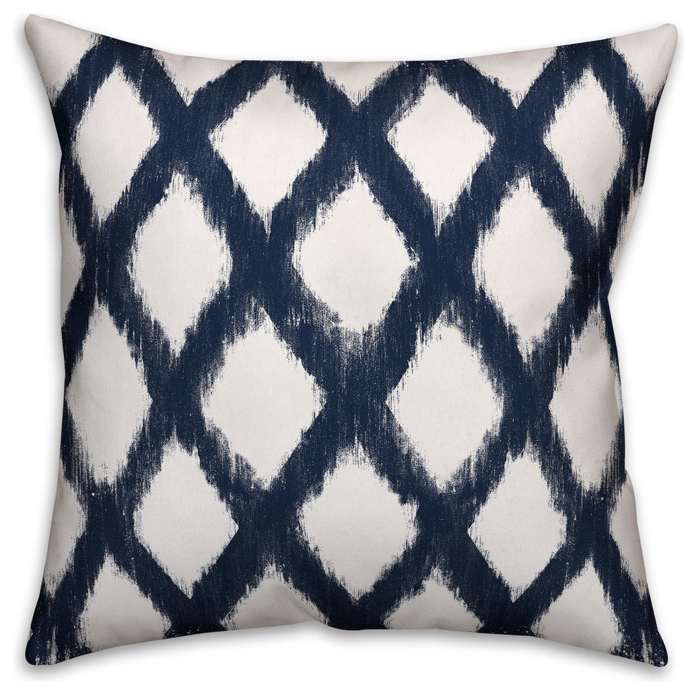 Navy Diamond Pattern 18x18 Spun Poly Pillow