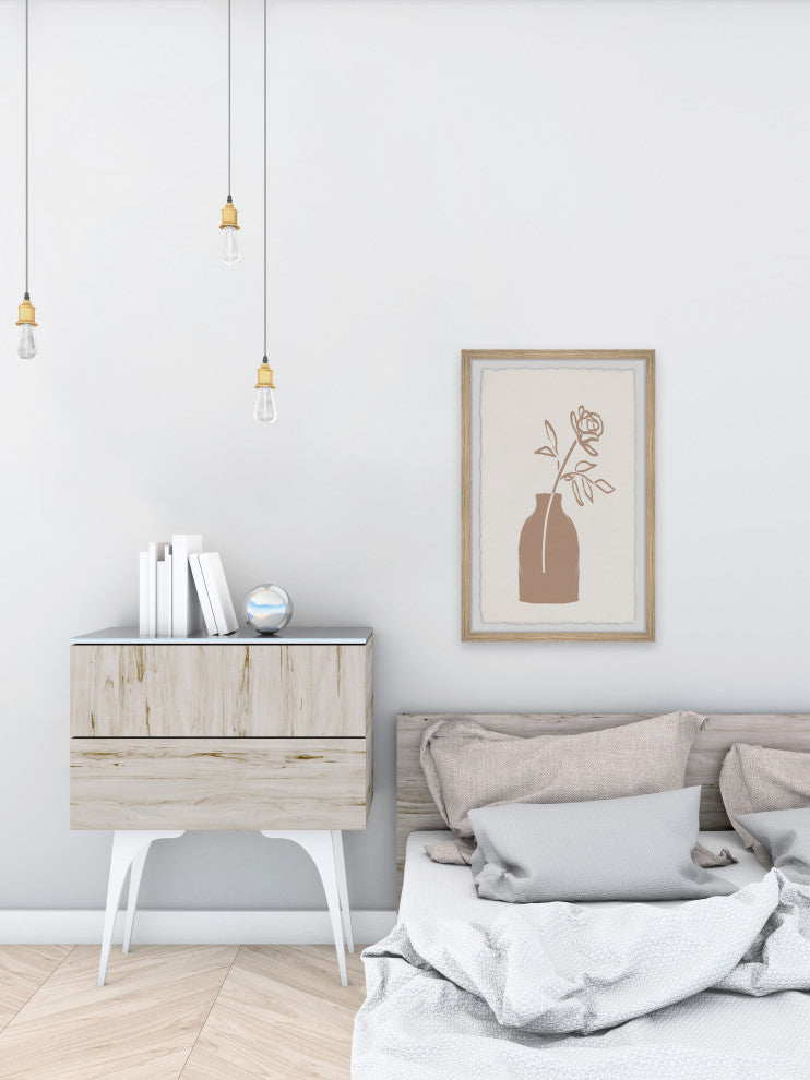 "Single Stem Rose" Framed Painting Print, 24x36