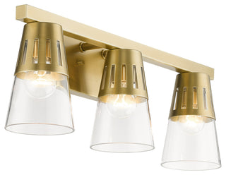 3 Light Natural Brass Vanity Sconce