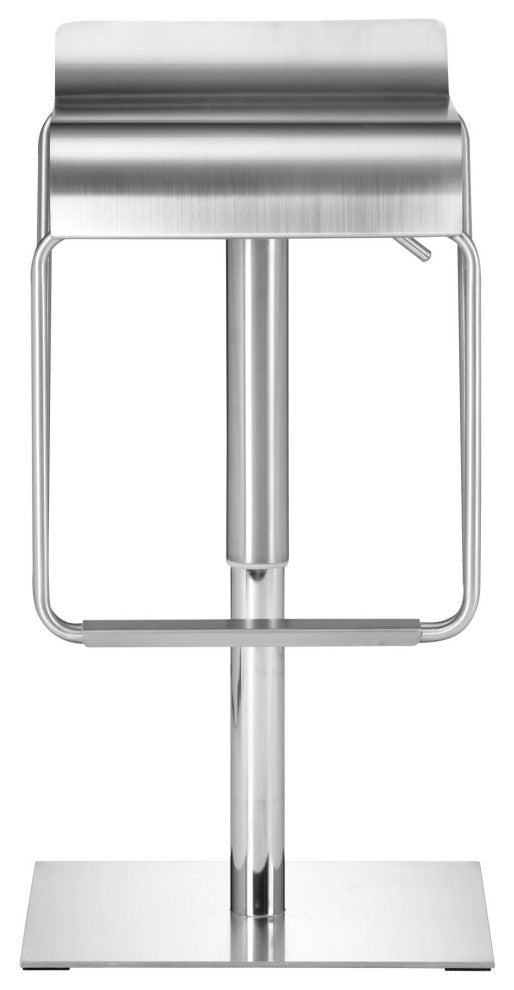 Bar Stool Chair Barstool, Steel Metal, Silver, Chrome, Bar Kitchen Cafe Bistro
