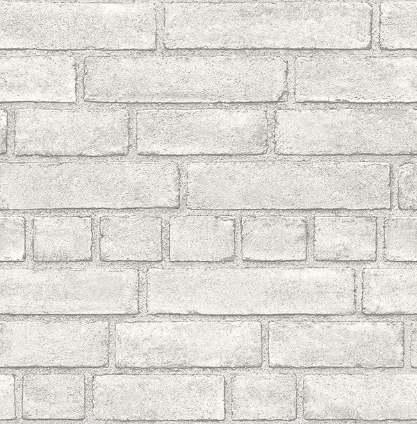 Realistic Brick Pattern Wallpaper, White, Bolt