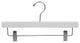 White Rubberized Wooden Pant Hanger With Adjustable Clips, Box of 100