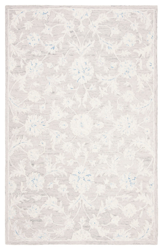 Safavieh Micro-Loop Collection MLP506 Rug, Grey/Ivory, 4' X 6'