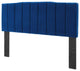 Tufted Headboard, Full Queen Size, Velvet, Blue Navy, Modern Contemporary