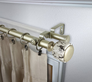 Kaylee 1" Diameter Double Curtain Rod, Gold, 48-84"