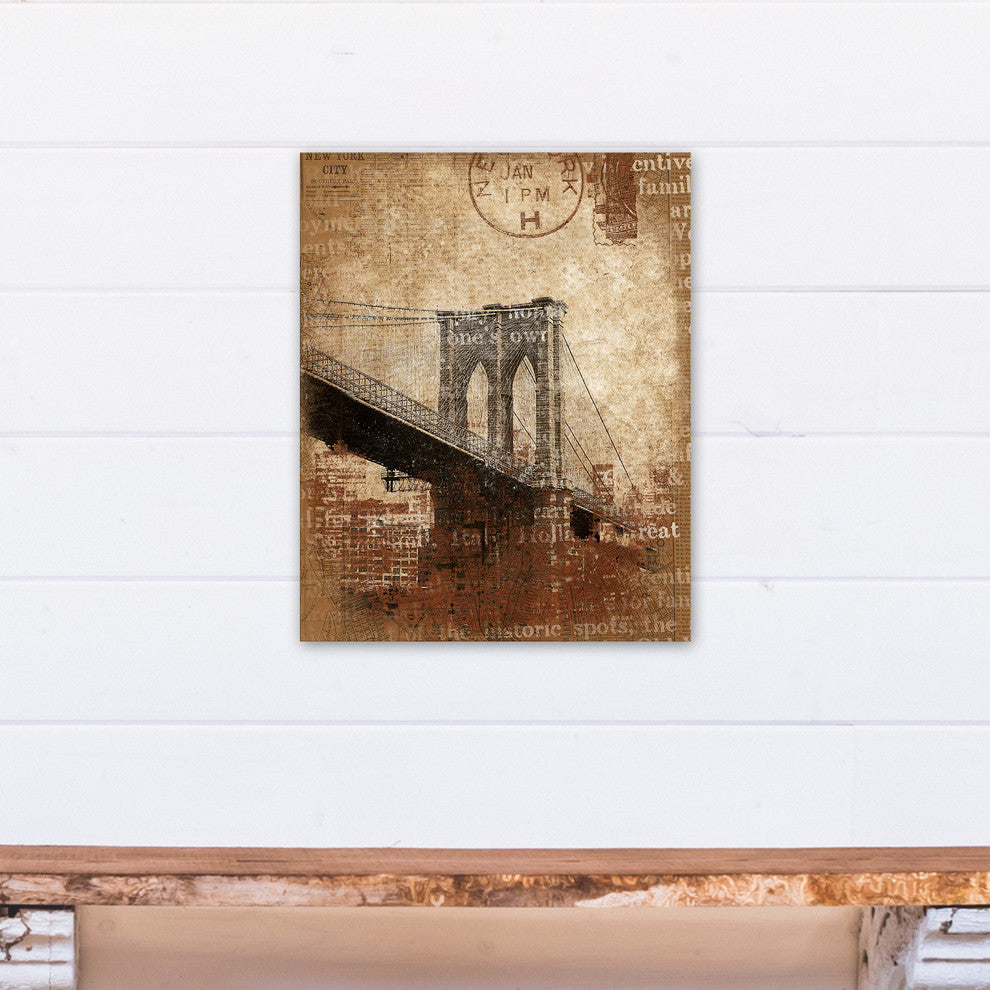 Brooklyn Bridge Distressed Print on Canvas