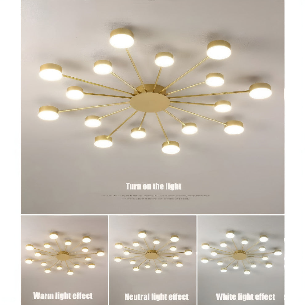 Buchs | Floral shaped LED Ceiling Chandelier, Gold, 8 Heads
