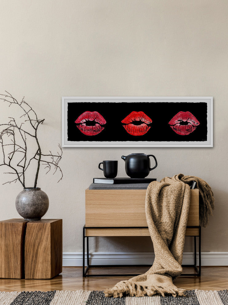 "There's Always Lipstick" Framed Painting Print, 30x10
