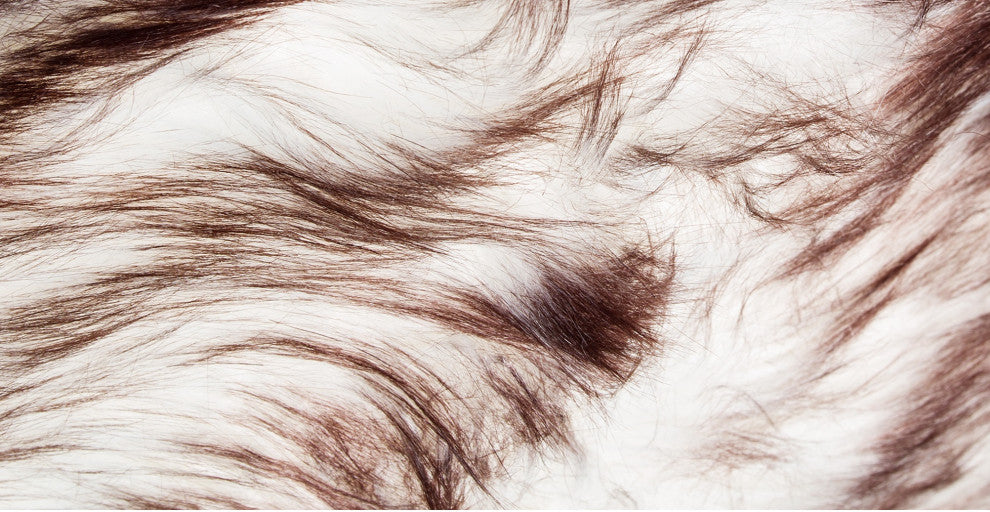 Hudson Faux Fur 5'x8' Rectangular Rug Gradient Tan, Gradient Chocolate