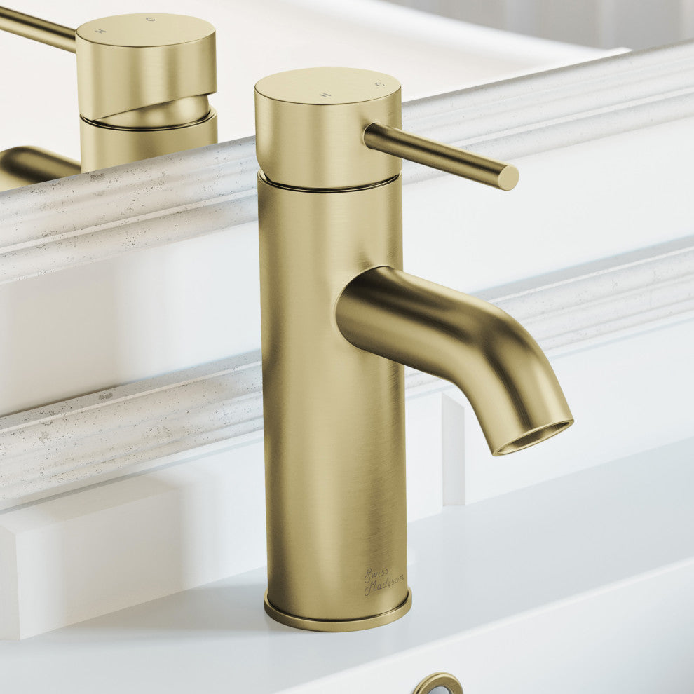Ivy Single Hole Single Handle Bathroom Faucet, Brushed Gold