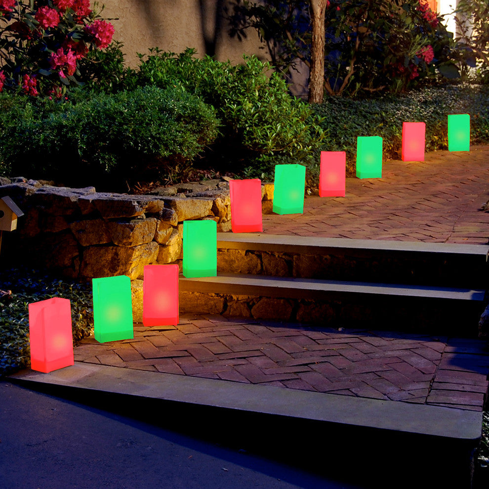 Electric Luminaria Kit With 10 Lights Red and Green