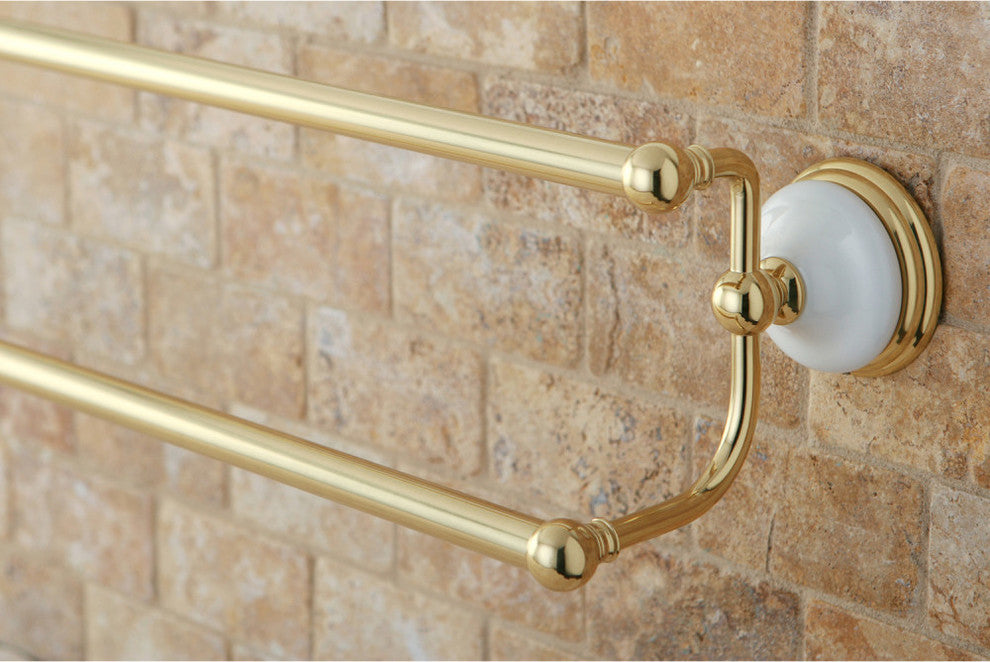 Kingston Brass 24" Dual Towel Bar, Polished Brass