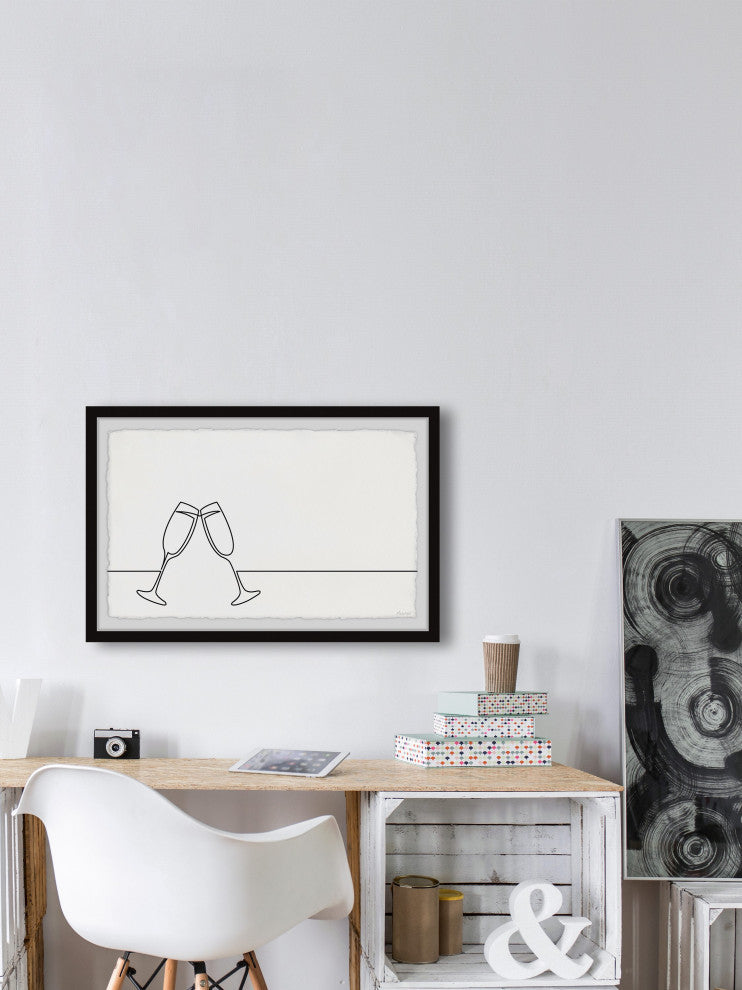 "Champagne Toast" Framed Painting Print, 36x24