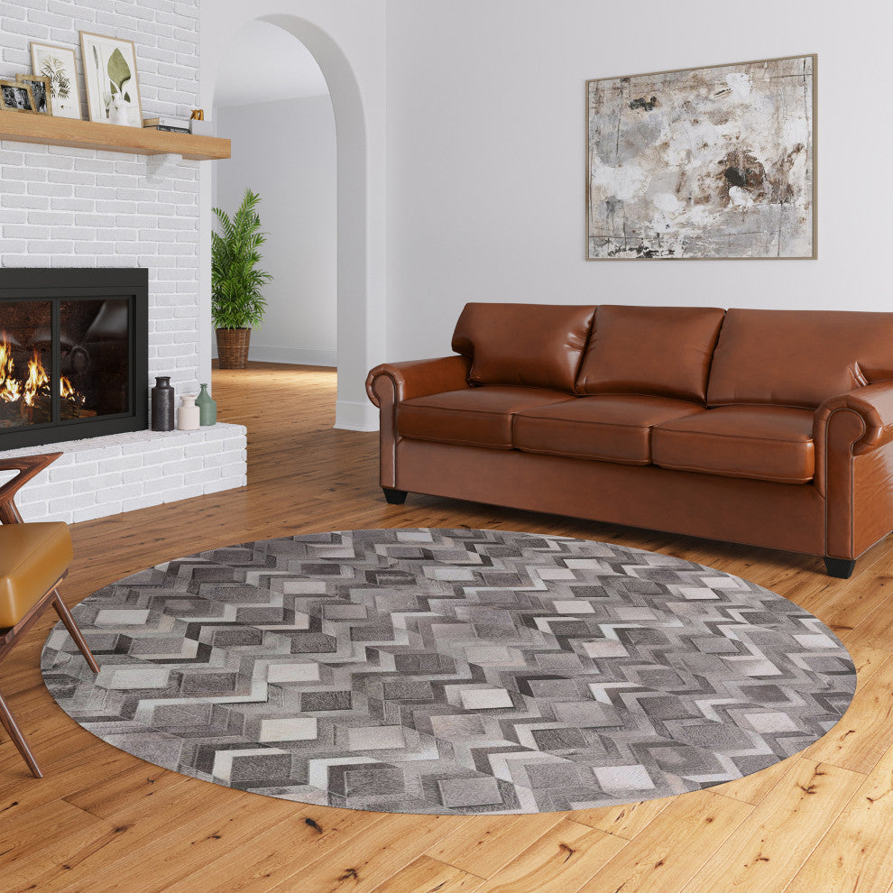Indoor/Outdoor Stetson SS5 Flannel Machine Washable 8' x 8' Round Rug