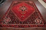 Consigned, Vintage Faded Persian Traditional Handmade Abrash Area Rug, Red, 7x10